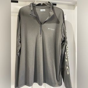 Mens Grey Columbia Quarter Zip Size XXL